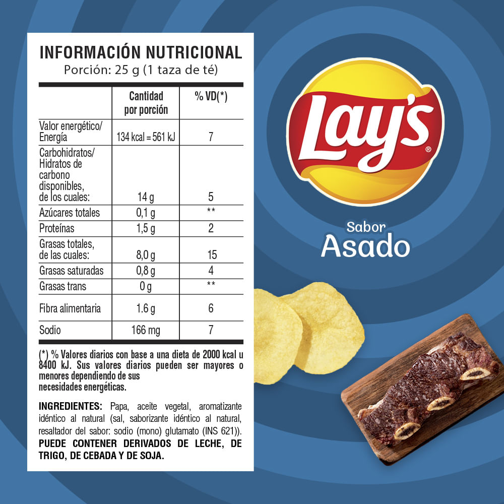 Papas Fritas Lays Sabor Asado 85 Gr Masonline Más Online 1553