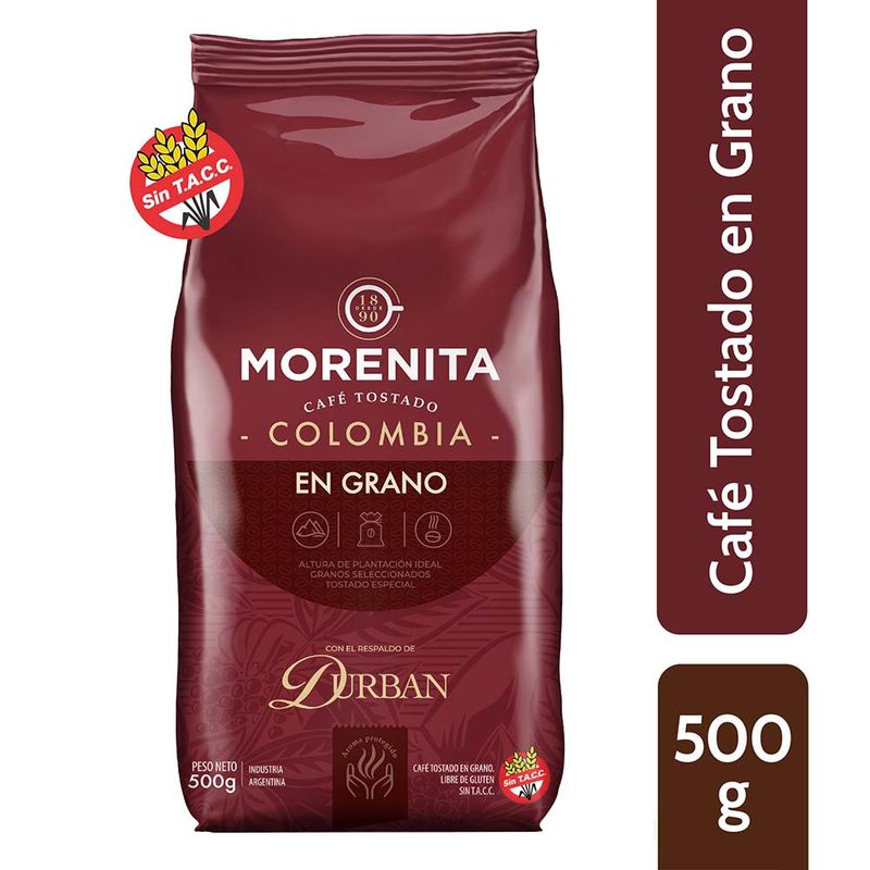 Cafe Tostado En Granos La Morenita Colombia X 500g - Masonline - Más Online