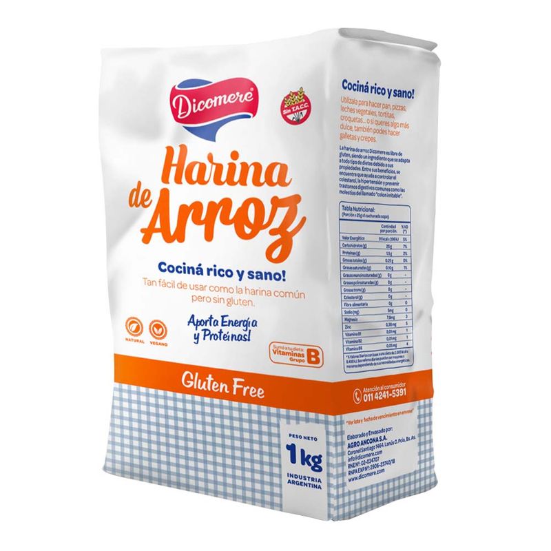 Harina De Arroz Dicomere 1kg - Masonline - Más Online