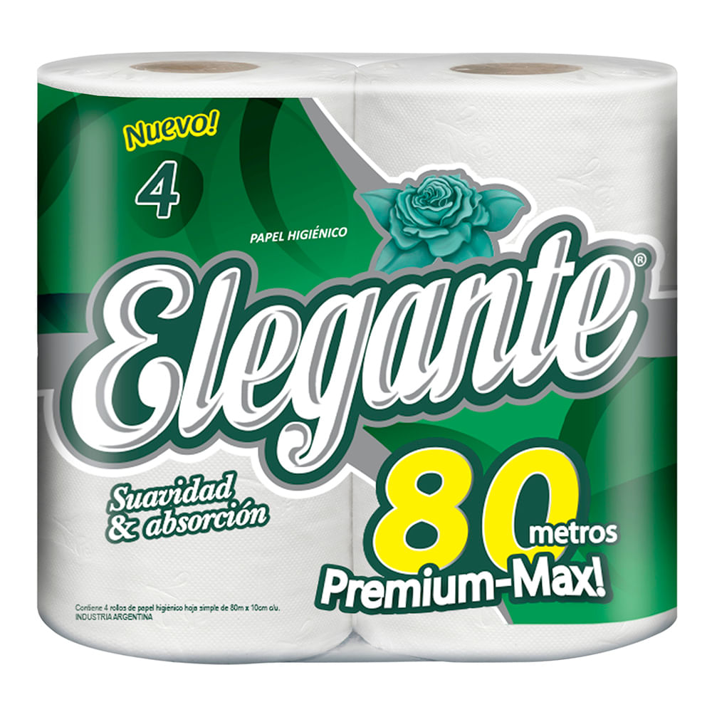 Papel Higiénico Elegante Blanco Max 80mts - Masonline - Más Online