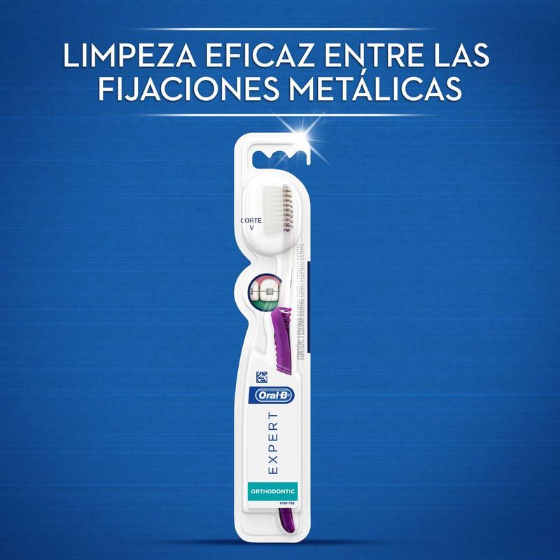 Kit OralB Expert Cepillo Dental Ortodoncia Medio 1 Un + Hilos Dentales 50 Un Más