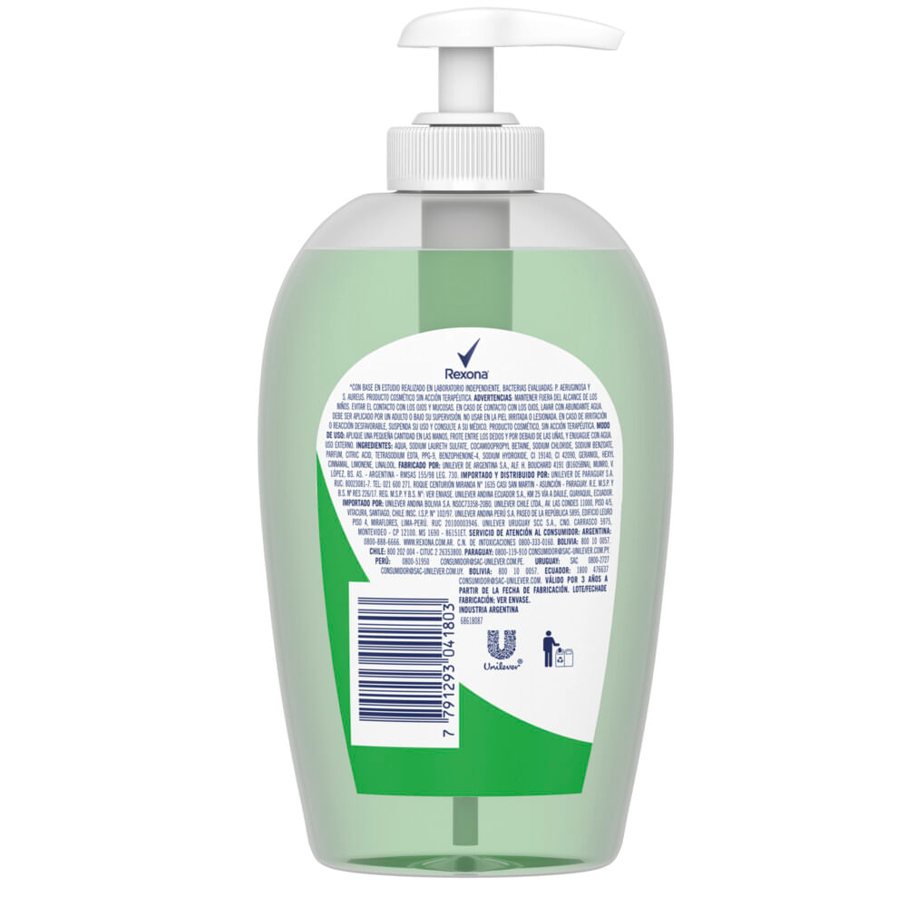 Jabón Líquido Rexona Antibacterial Aloe 250 Ml Masonline Más Online 5015