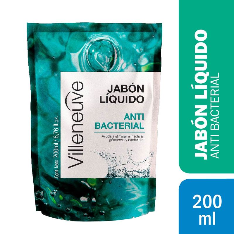 Jabon Liquido Villeneuve Antibacterial Doypack 200ml Masonline Más Online 8933