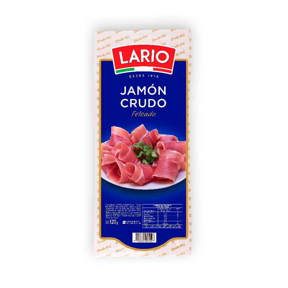 Jamon Crudo Feteado Lario X 120gr - Masonline - Más Online