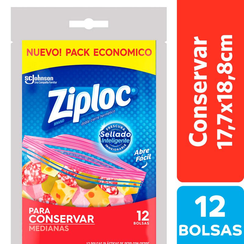 Bolsas Herméticas Ziploc Para Conservar Medianas 12un - Masonline - Más  Online