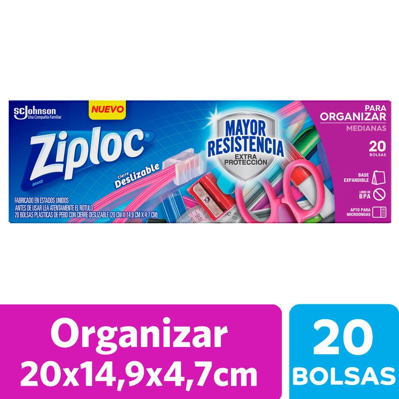 Bolsas Herméticas Ziploc Para Organizar Medianas 20un - Masonline - Más  Online