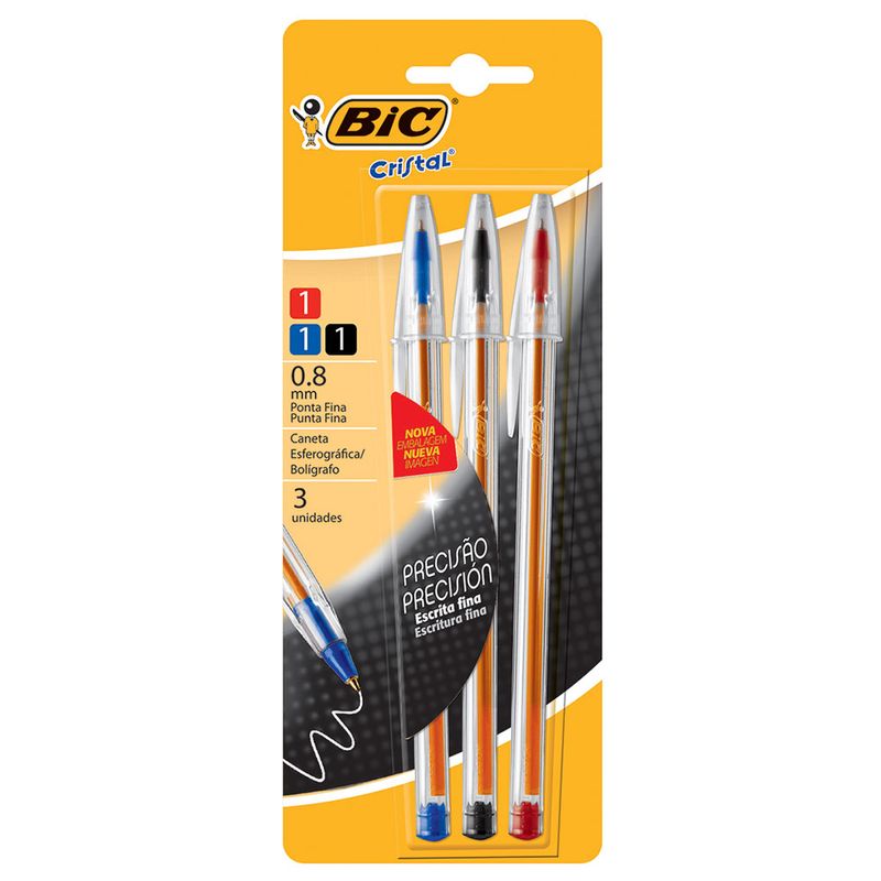 Pack De 10 Bolígrafos BIC Cristal Recargables - Punta Media, Tinta Roja, Cuerpo Transparente