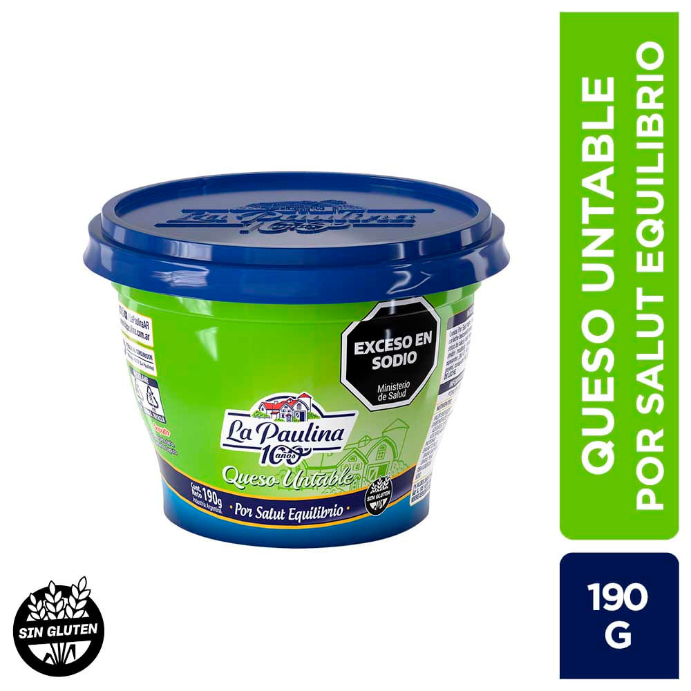 Queso Fundido Untable Por Salut Light 190 Grs La Paulina