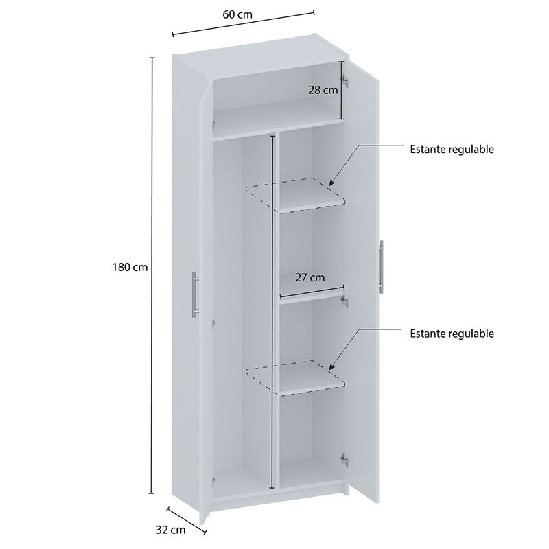 Escobero 2p 1.80 - Comprar en América Muebles