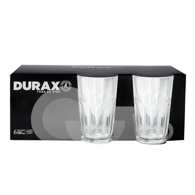 Vaso Durax Facetado X6 400cc Masonline Más Online 