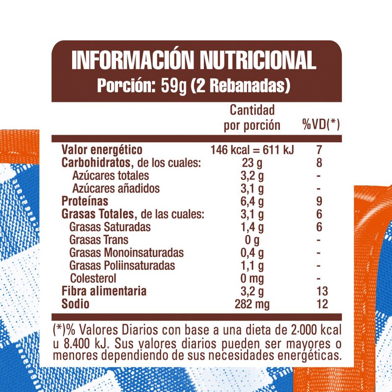 Pan Bimbo Integral 400g Más Online