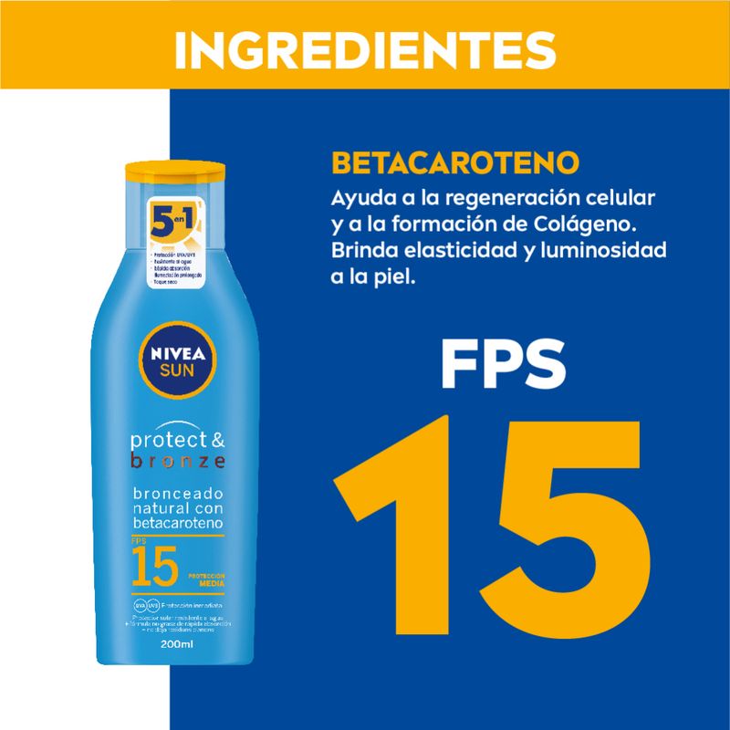 Bronceador Y Protector Solar Nivea Sun Intense & Bronze Fps15 200ml
