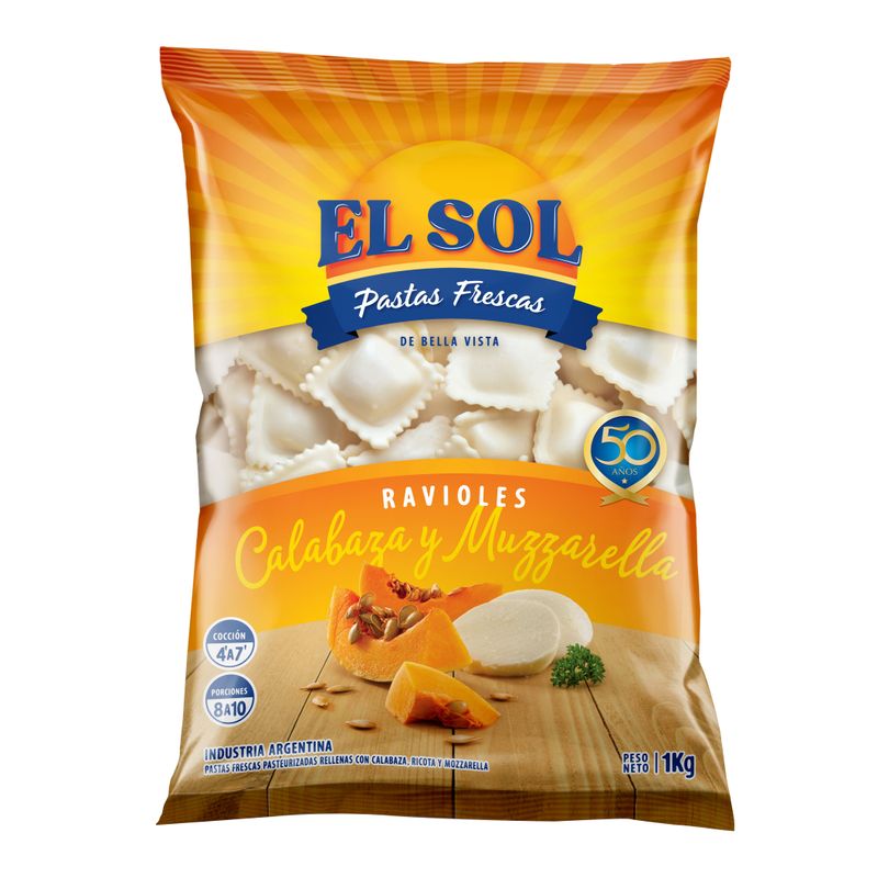 Ravioles De Calabaza Y Muzzarella El Sol 1kg Masonline Más Online