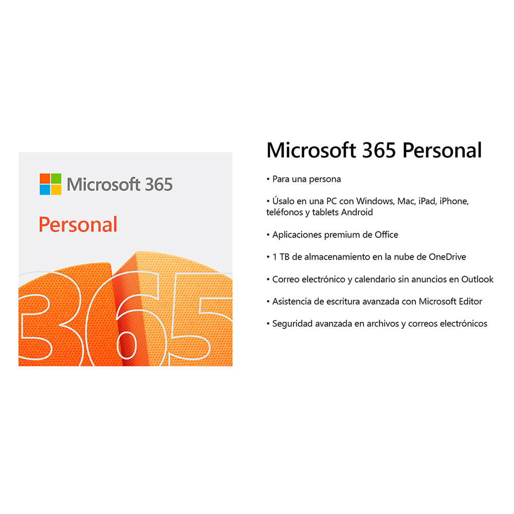 Microsoft 365 Personal 1 Ao - Masonline - Más Online