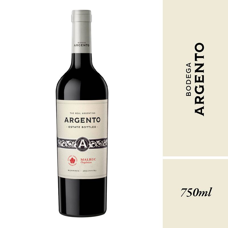 Vino Malbec Orgánico Argento Estate Bottled 750 Cc - Masonline - Más Online