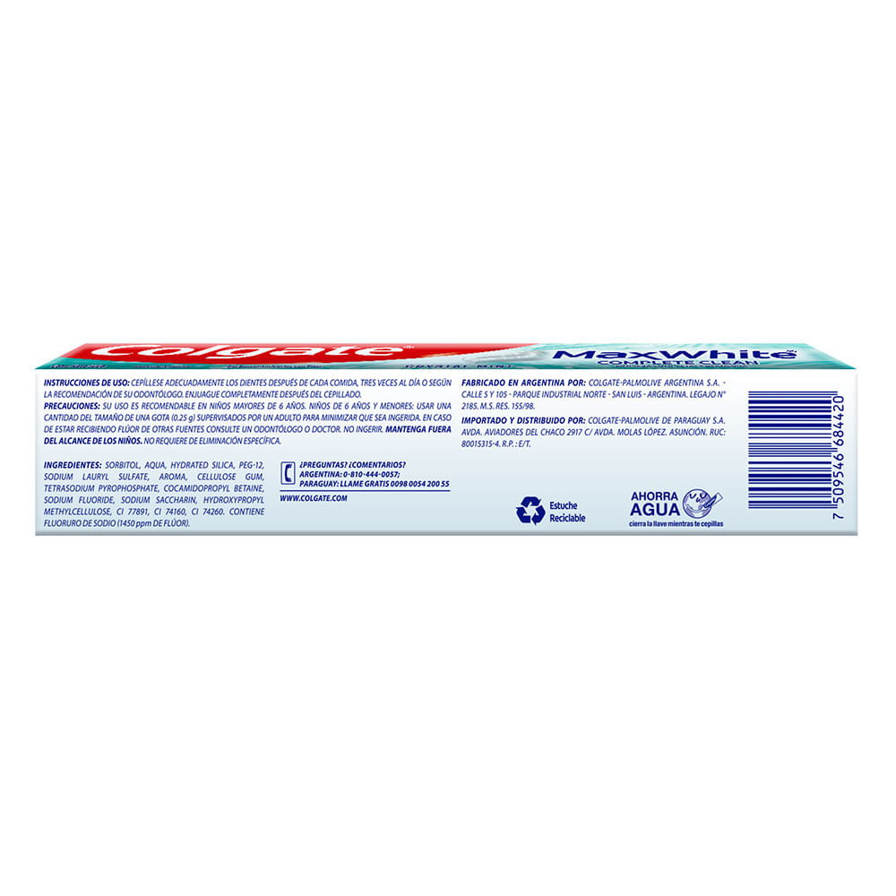 Pasta Dental Colgate Max White Crystal Mint 180 g