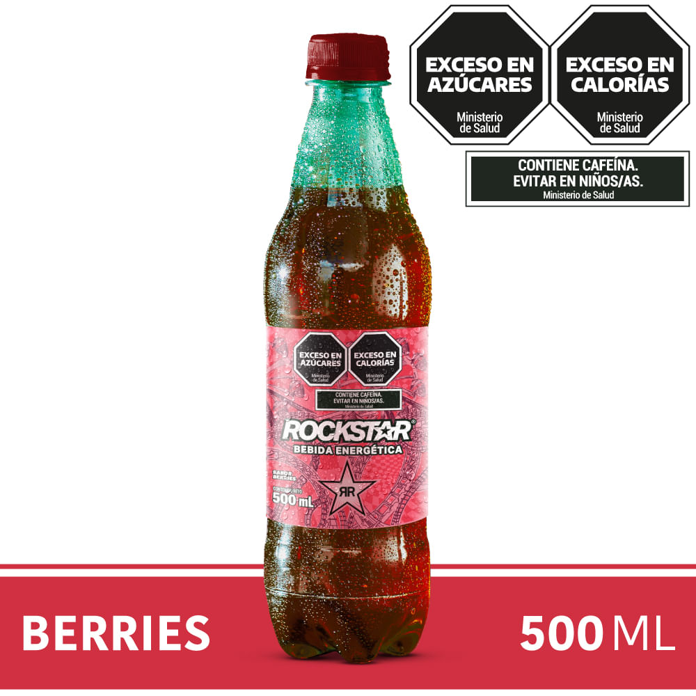 Bebida Energética Rockstar Sabor Berries 500ml - Masonline - Más Online