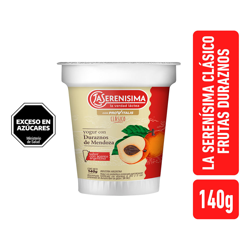 Yogur ser durazno sin lactosa 140gr – La serenisima – Entresano