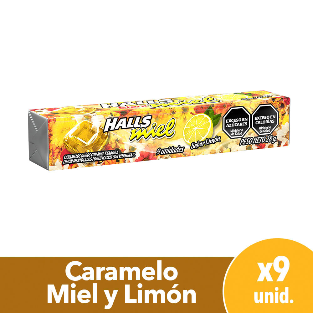 Caramelos Menta, Limón Y Miel Halls Display X 12 Uni