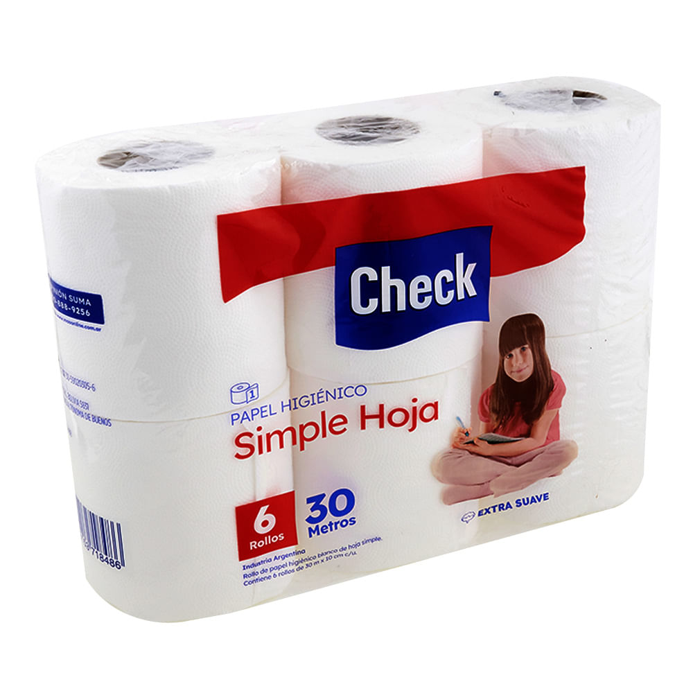 Papel Higienico Check Hoja Simple 30mts 6un Masonline Más Online