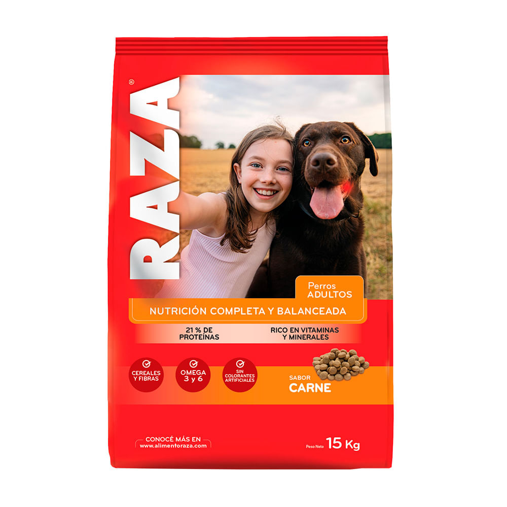 Alimento Para Perros Adultos Raza Sabor Carne 15kg