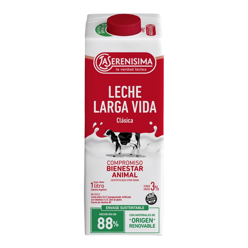 Leche La Serenisima Larga Vida Clásica 1 L - Masonline - Más Online