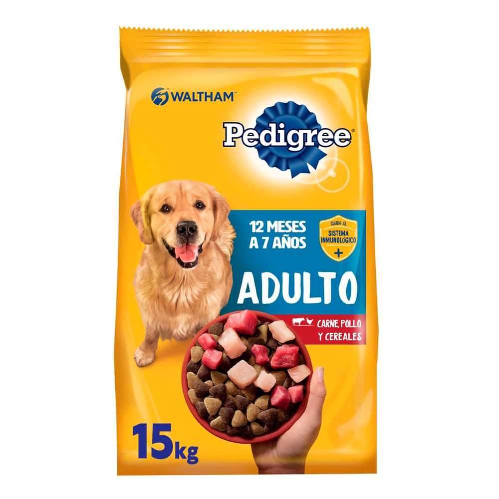 Alimento Seco Para Perro Pedigree Adulto Carne, Pollo Y Cereal 15kg