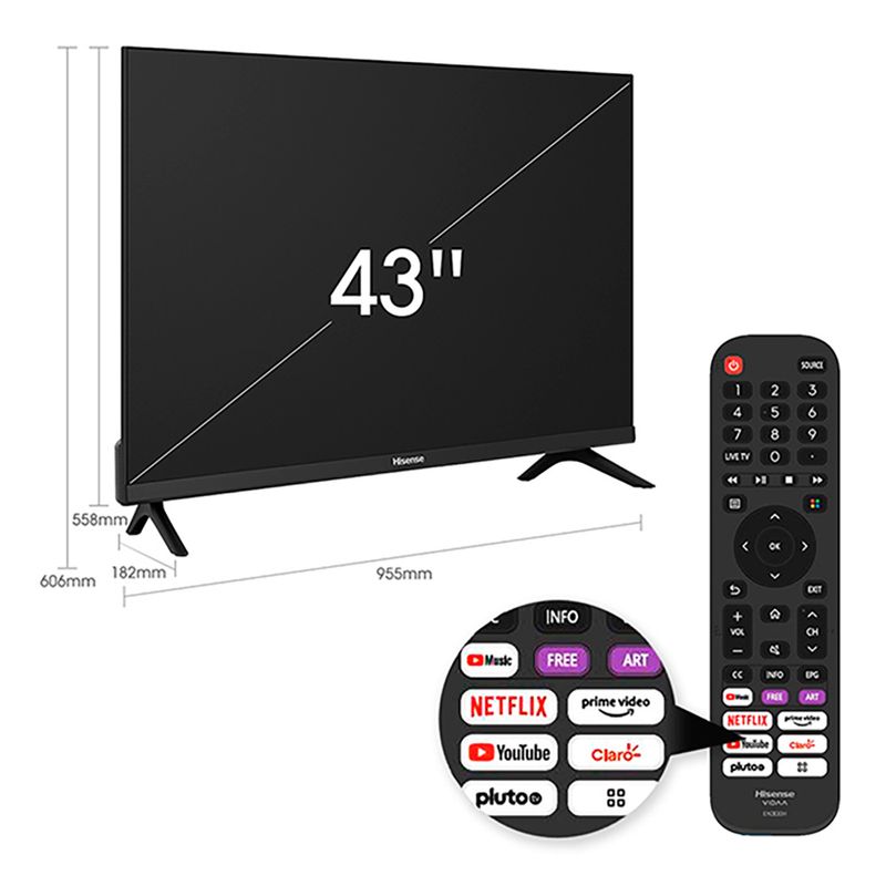 Smart TV Led 43” Hisense 43A42H