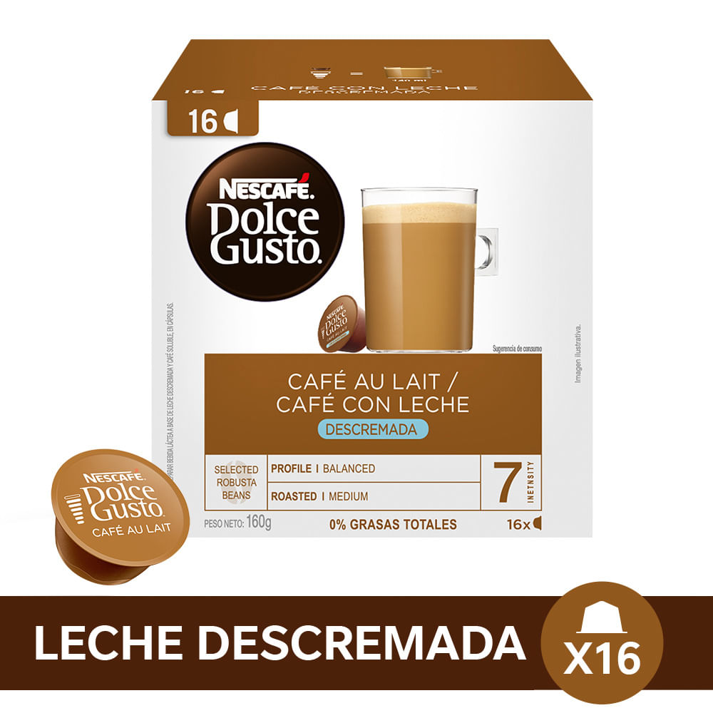 ⇒ Comprar Capsula cafe descafeinado con leche nescafe dolce gusto 16 pz  12293457 ▷ Más de 200 tiendas ✔️