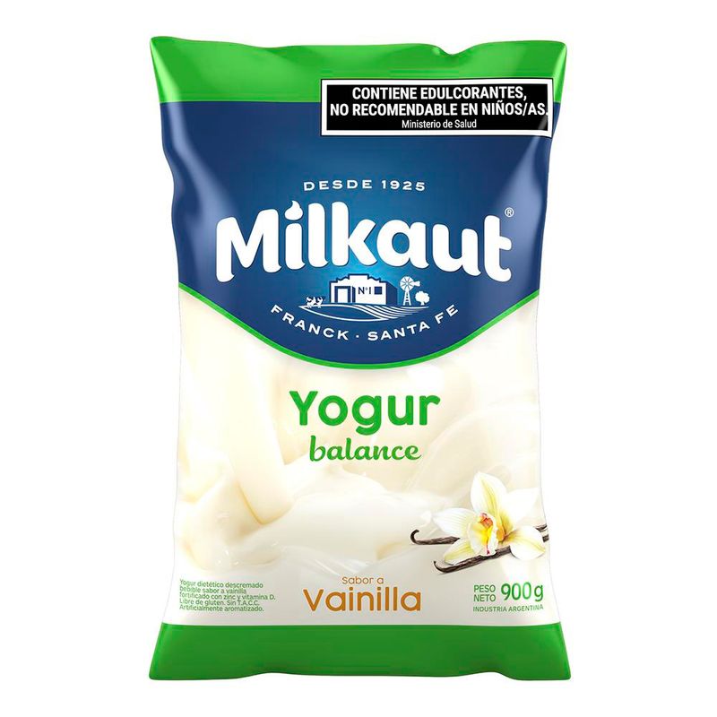 yogur bebible sin lactosa Vainilla - Milkaut - 900 g