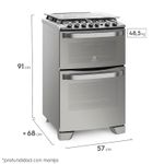 Cocina Doble Horno Sup/Eléctrico Inf/Gas Electrolux 56DXQ