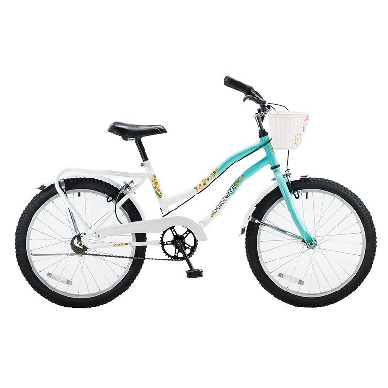 Bicicleta celeste con outlet canasto