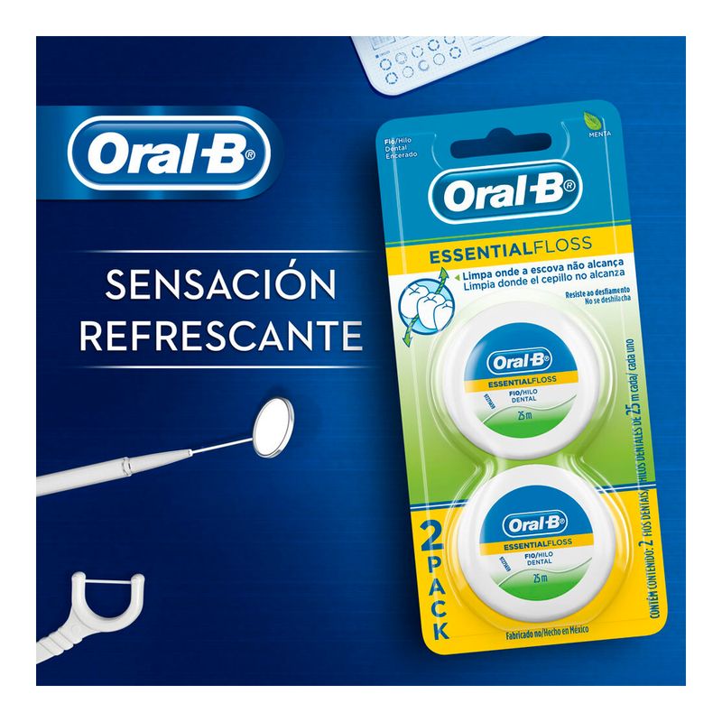 Hilos Dentales Oral-B Essential Floss 25m X 2u - Masonline - Más Online