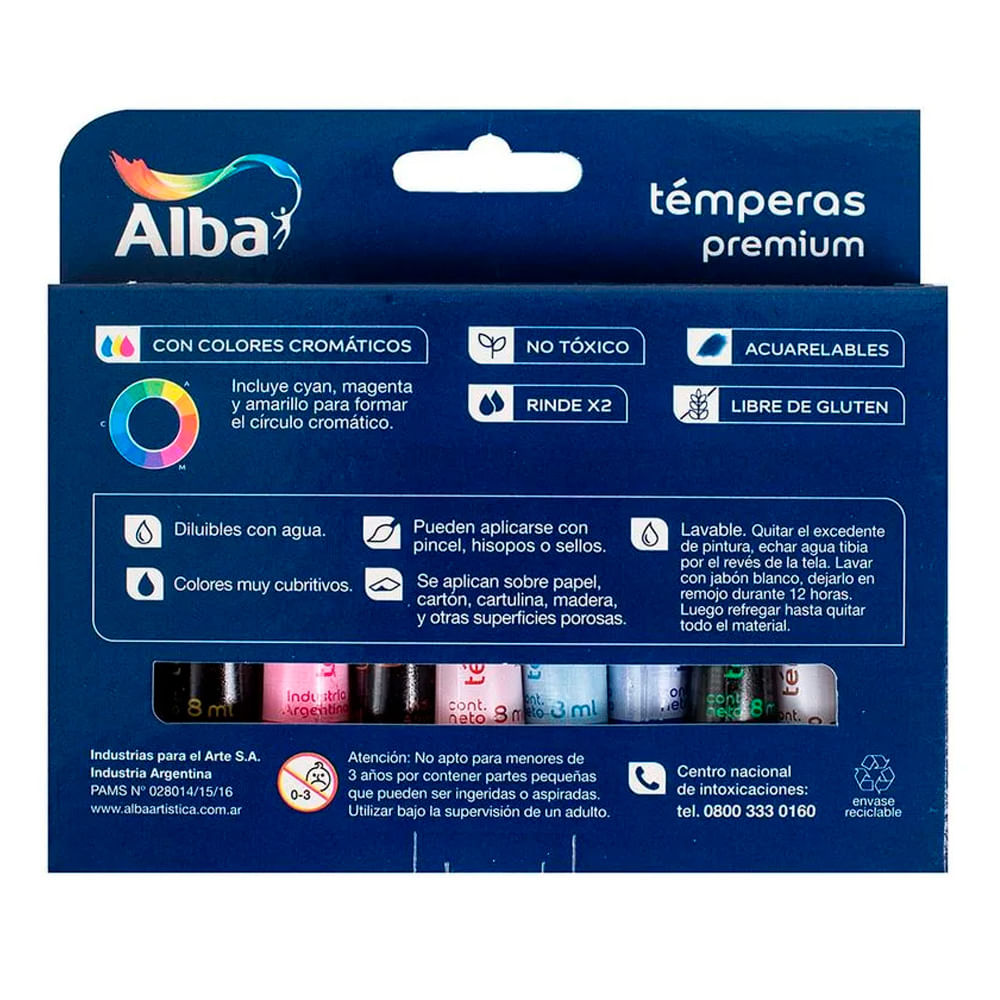 Tempera Alba Colores Surtidos X 10un - Masonline - Más Online