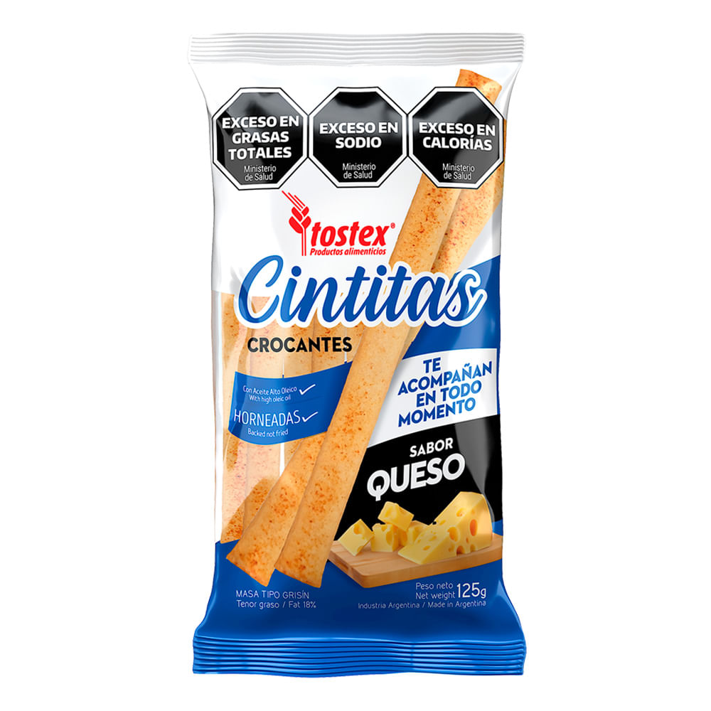 Galletitas Cintitas Crocantes Queso Tostex 125 Gr