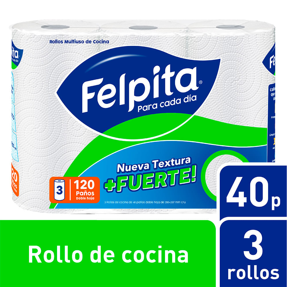 Rollo cocina para cada día Felpita 3 x 40 paños