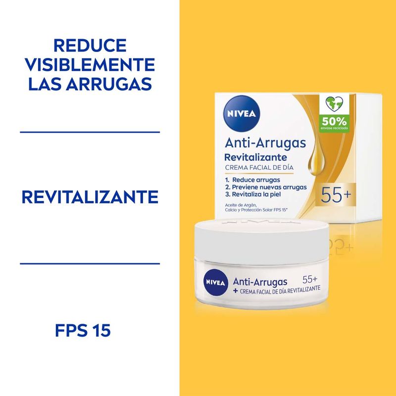 Crema Facial Revitalizante Nivea Antiarrugas Con Aceite De Argán 55 X 50 Ml Masonline Más 9068