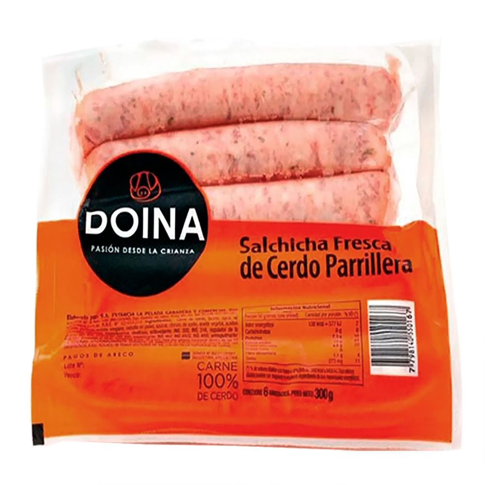 Salchicha Parrillera Al Vacio - 6 U - 300 Grs - Doina