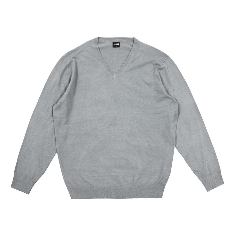 Hg-Sweater-Cuello-V-Color-Gris-Melange-Claro-Talle-S-0004000290020-1