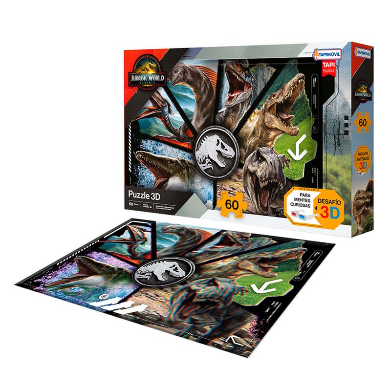 Rompecabezas-Tapimovil-Jurassic-World-3d-60-Piezas-Lentes-3d-0779400811029-1